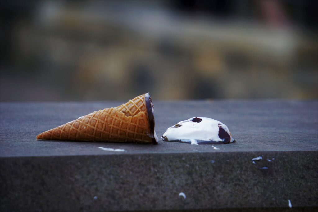 The occasional off-day can stem from anything, even a fallen ice cream cone.